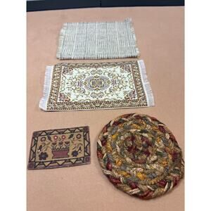 Lot Dollhouse Miniature Home Goods Primitive Rustic Rugs Picture Frame Kits 1:12